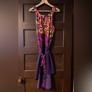 Apt. 9 Purple and Yellow High Low Halter Style Dress